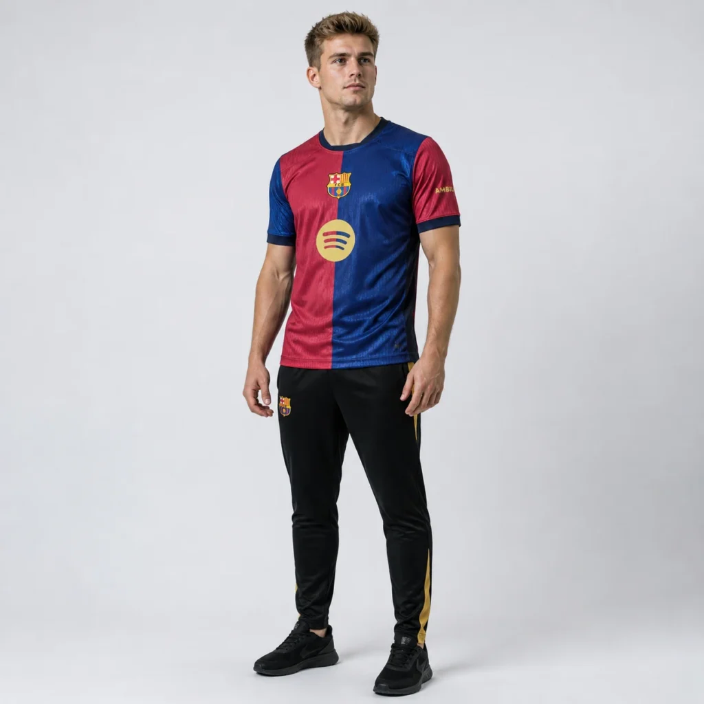 Barcelona marškinėliai mėlyna raudona vyrams