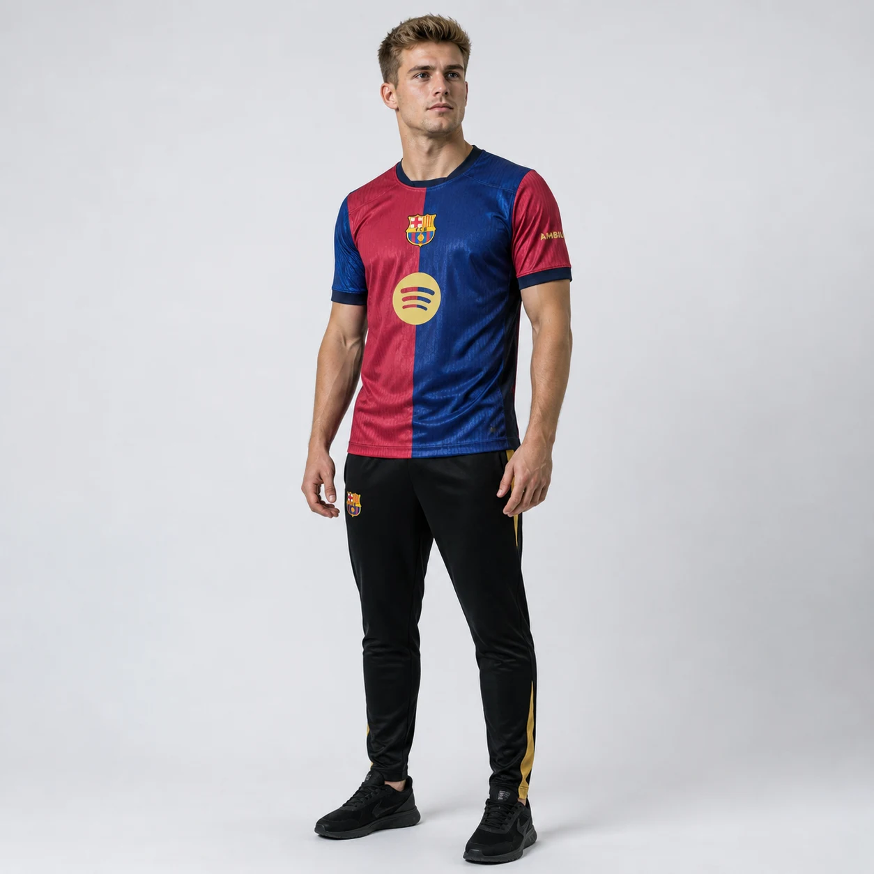Barcelona marškinėliai mėlyna raudona vyrams